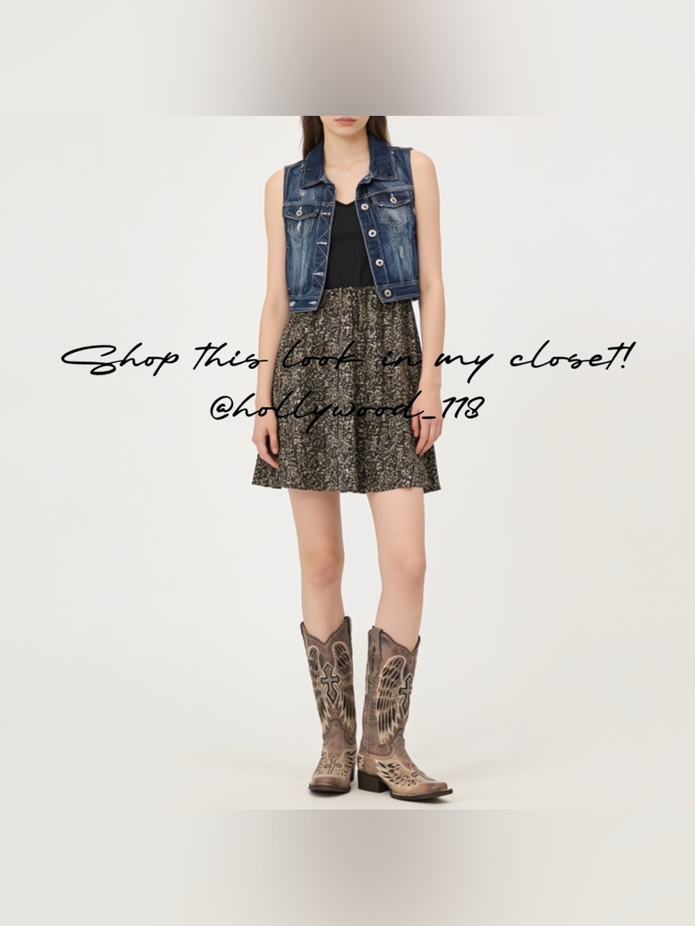 Shop this look! • Corral boots, dress + vest